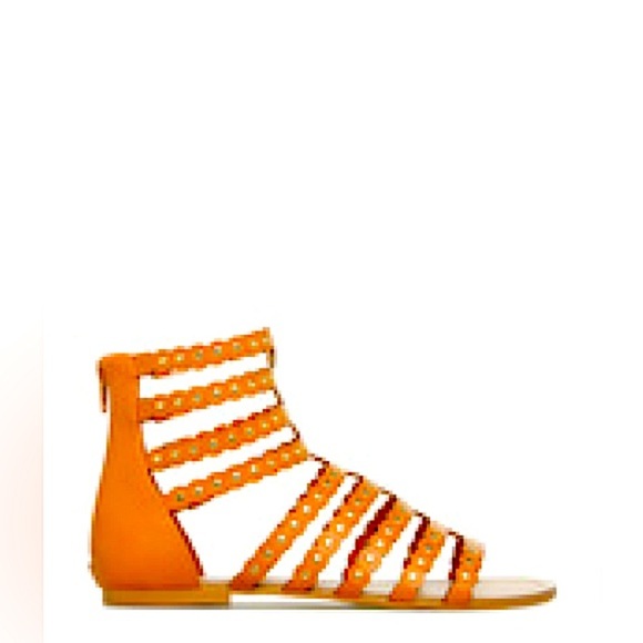 JUSTFAB SCENE TRICIA SANDALS - COGNAC SIZE 9.5 (NEW WITH TAGS) - Picture 1 of 5